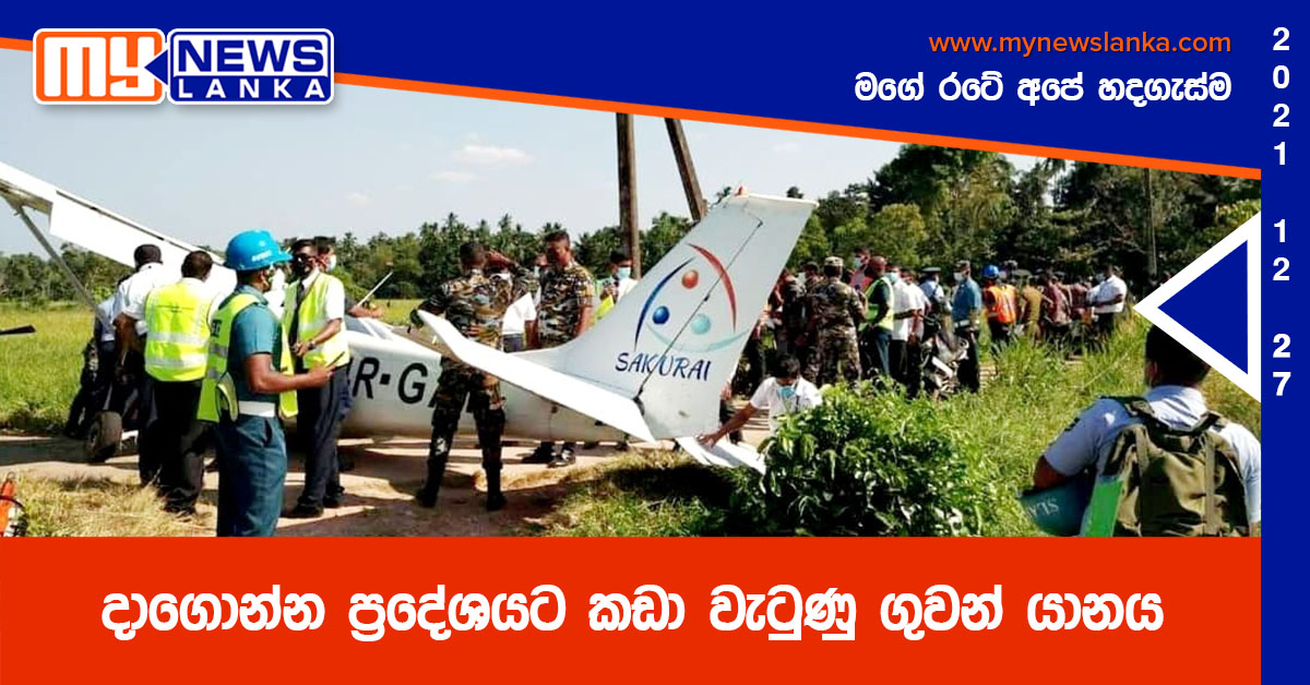 දාගොන්න ප්‍රදේශයට කඩා වැටුණු ගුවන් යානය (ජායාරූප)