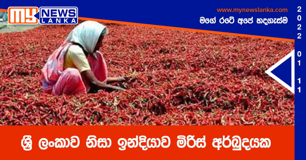ශ්රී ලංකාව නිසා ඉන්දියාව මිරිස් අර්බුදයක ශ්රී ලංකාව නිසා ඉන්දියාව මිරිස් අර්බුදයක