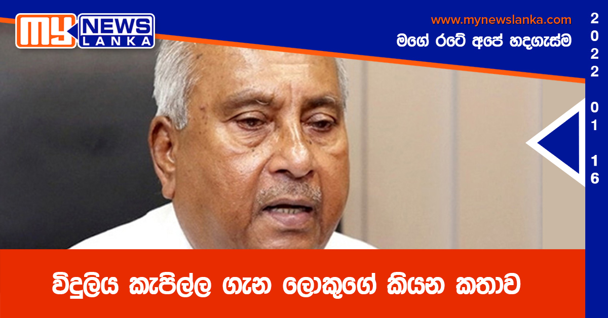 විදුලිය කැපිල්ල ගැන ලොකුගේ කියන කතාව විදුලිය කැපිල්ල ගැන ලොකුගේ කියන කතාව