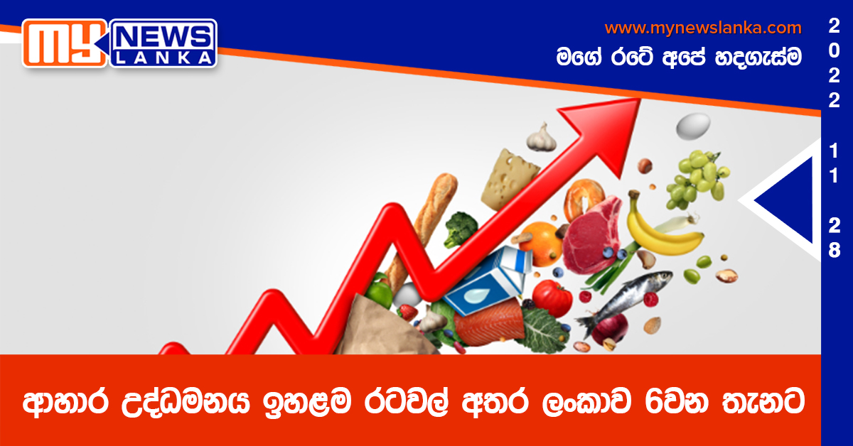 ආහාර උද්ධමනය ඉහළම රටවල් අතර ලංකාව 6වන තැනට ආහාර උද්ධමනය ඉහළම රටවල් අතර ලංකාව 6වන තැනට