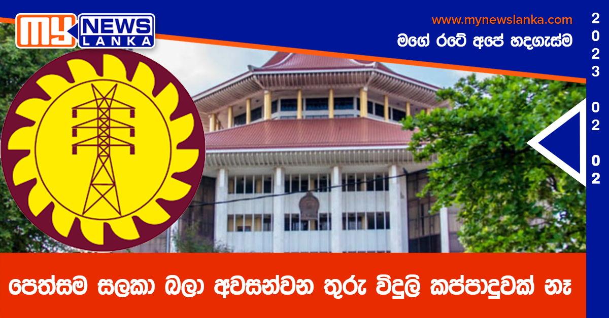 පෙත්සම සලකා බලා අවසන්වන තුරු විදුලි කප්පාදුවක් නෑ – ලංවිමෙන් උසාවියට ප්රතිඥාවක් පෙත්සම සලකා බලා අවසන්වන තුරු විදුලි කප්පාදුවක් නෑ – ලංවිමෙන් උසාවියට ප්රතිඥාවක්