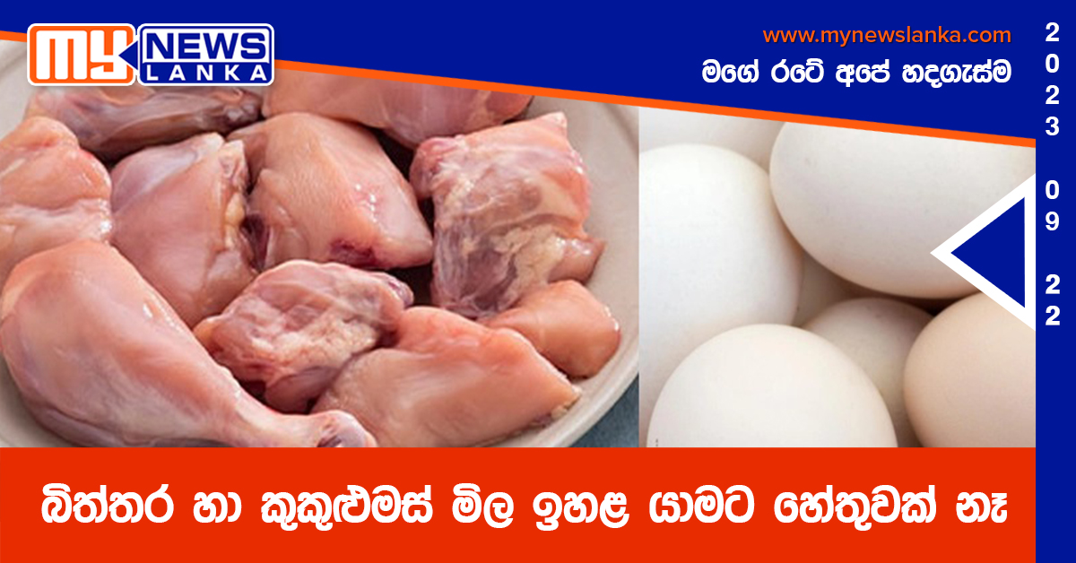 බිත්තර හා කුකුළුමස් මිල ඉහළ යාමට හේතුවක් නෑ – ඇමති අමරවීර බිත්තර හා කුකුළුමස් මිල ඉහළ යාමට හේතුවක් නෑ – ඇමති අමරවීර
