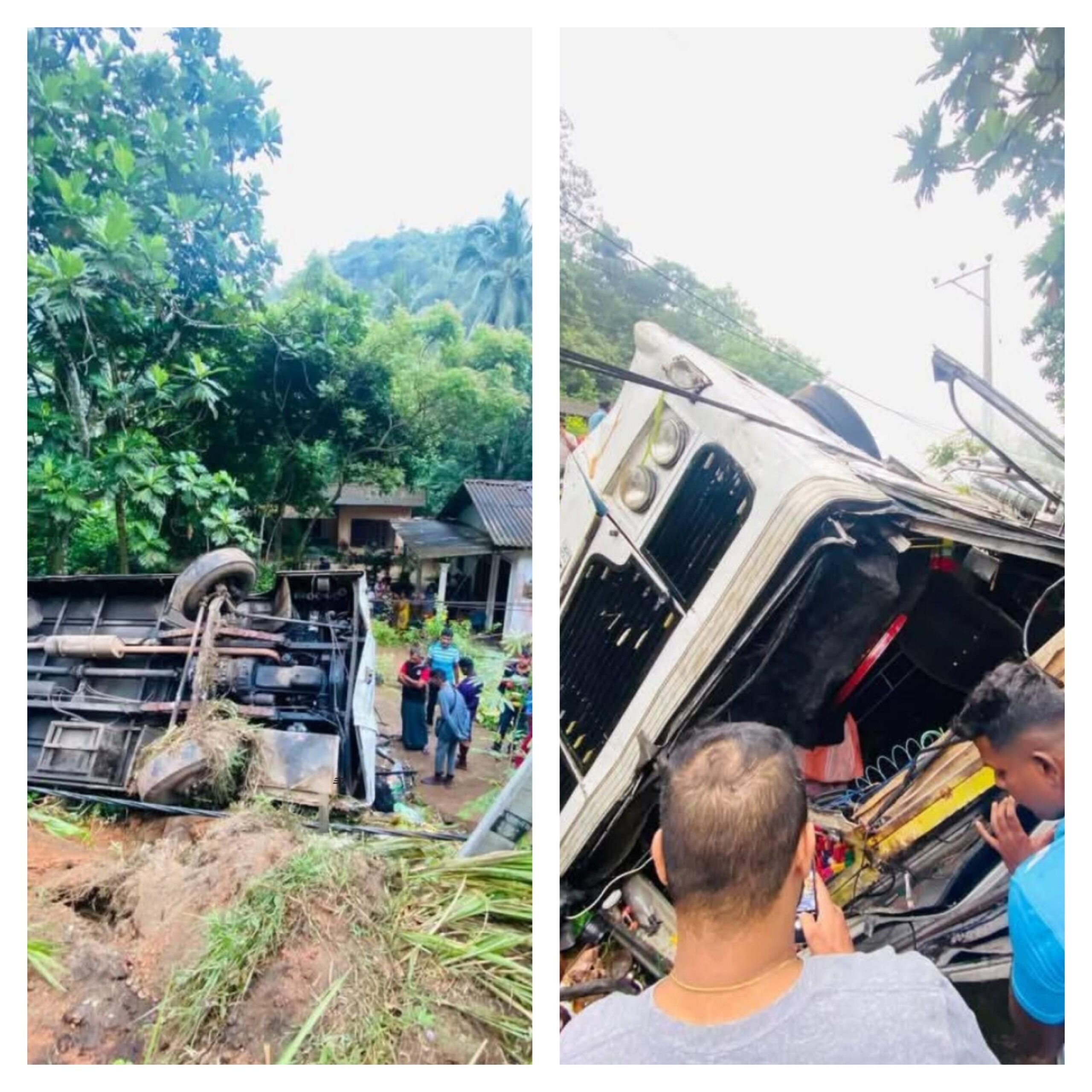 ඇඟලුම් සේවකයින් රැගත් බස් රථයක් ප්රපාතයකට පෙරළෙයි (Photos) ඇඟලුම් සේවකයින් රැගත් බස් රථයක් ප්රපාතයකට පෙරළෙයි (Photos)